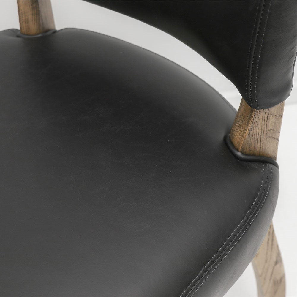 Crane Leather Dining Chair - Black