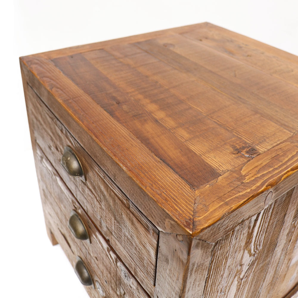 Printmaker Square Side Table - 2 Drawer