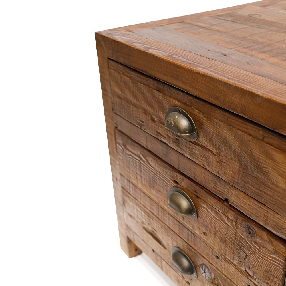 Printmaker Square Side Table - 2 Drawer