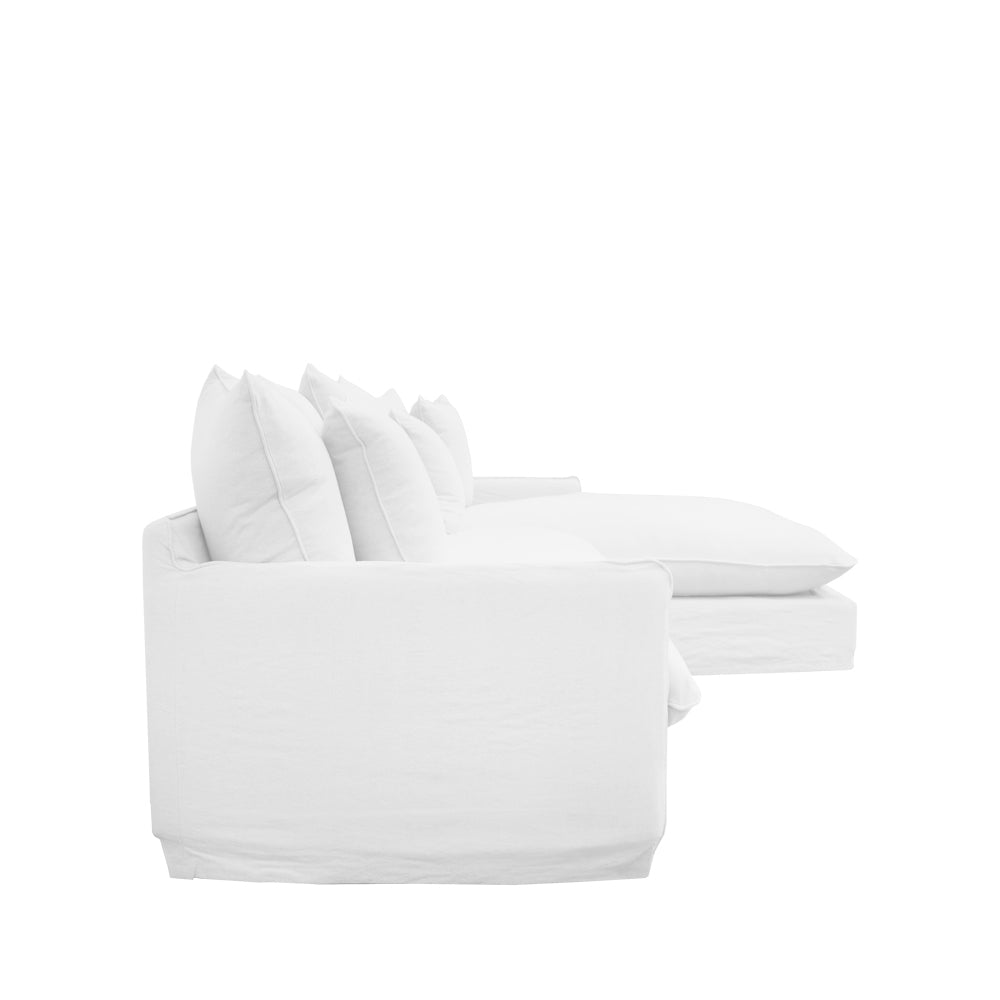 Lotus Slipcover 2.5 seat LH Modular + RH Chaise - White