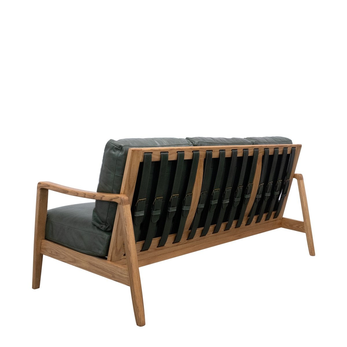 Reid 3 Seater Sofa - Green Leather