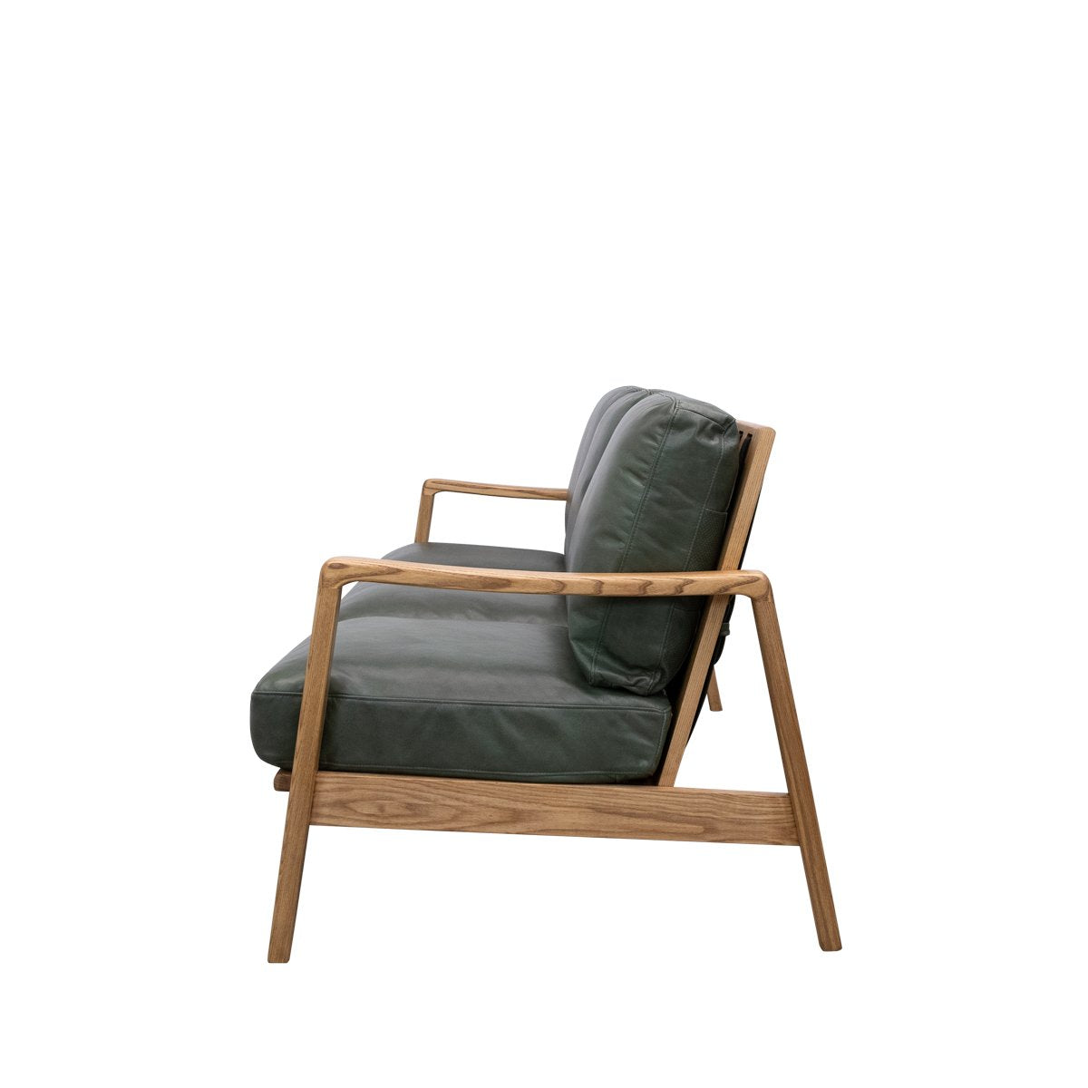 Reid 3 Seater Sofa - Green Leather