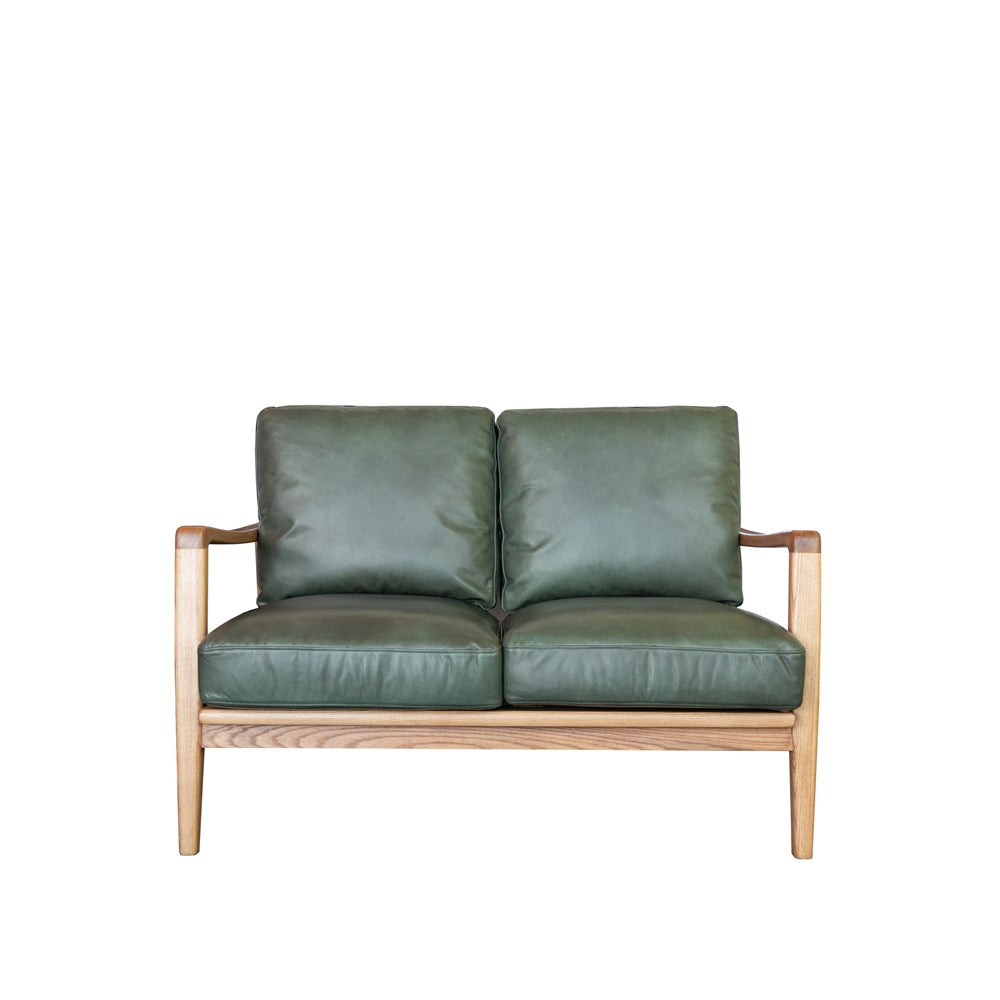 Reid 2 Seater Sofa - Green Leather