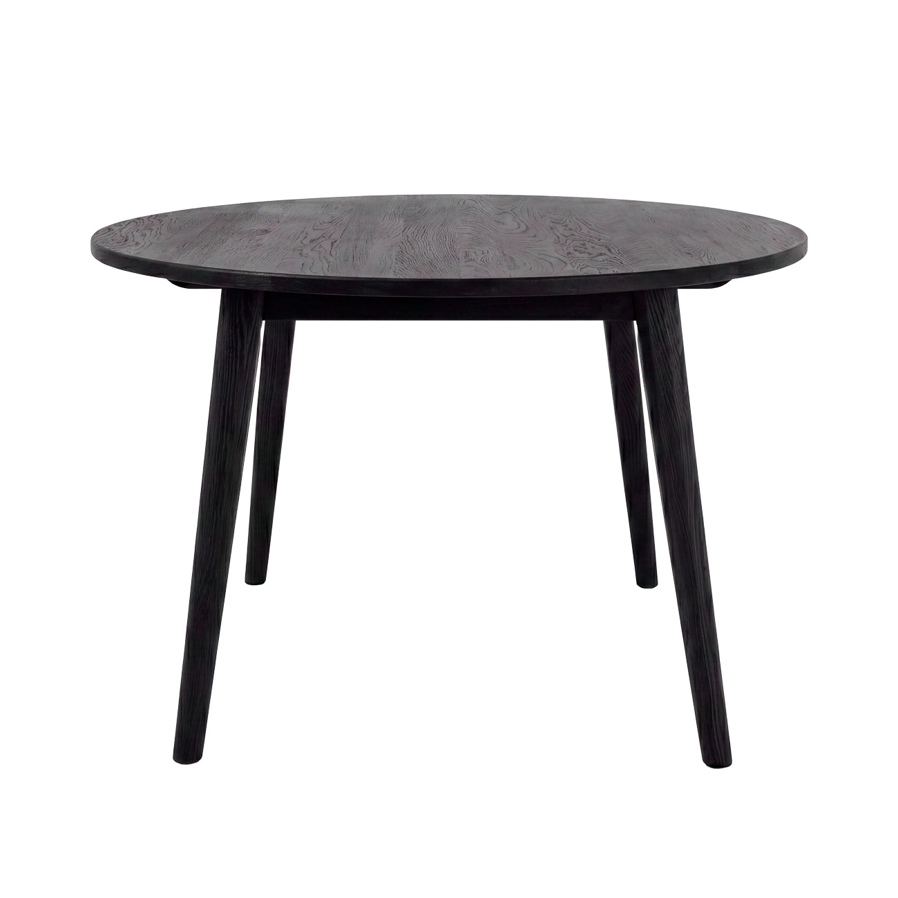 Vaasa Round Oak Dining Table - 120cm - Matte Black