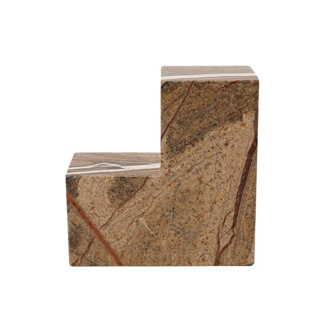 Marble Object L Shape - Pink Taupe