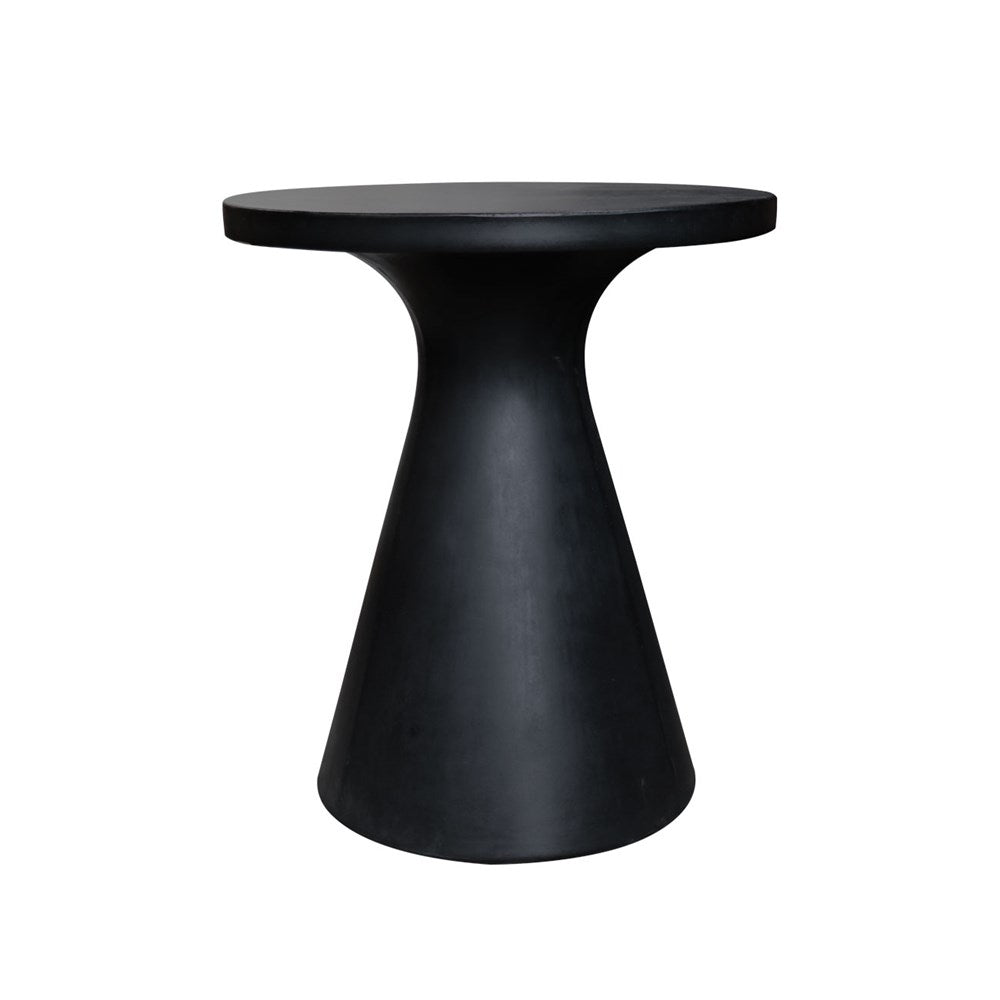 Corfu Concrete Pedestal Dining Table - Black