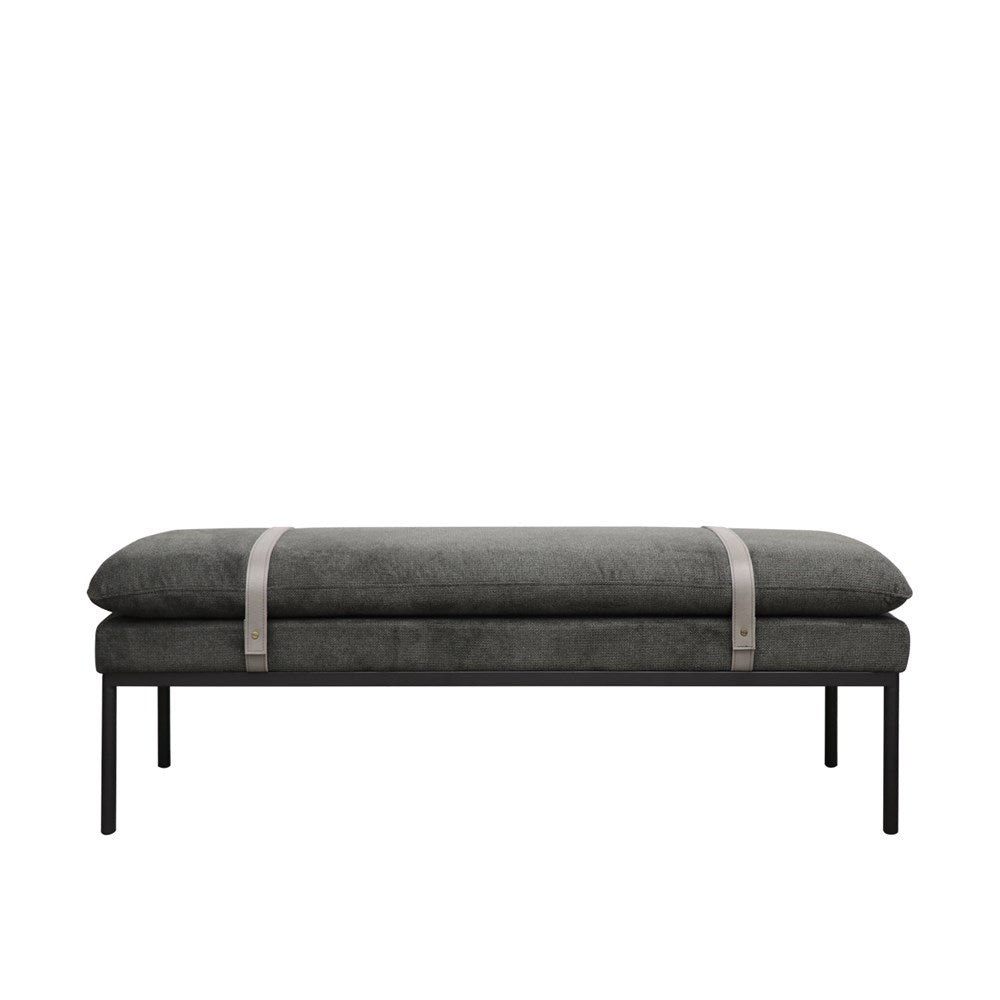 Baxter Fabric Ottoman/Bench - Charcoal