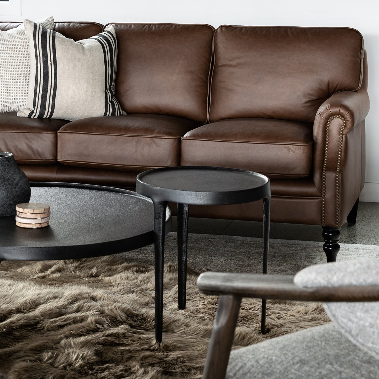 Brunton 3 Seater Sofa - Nutmeg Leather