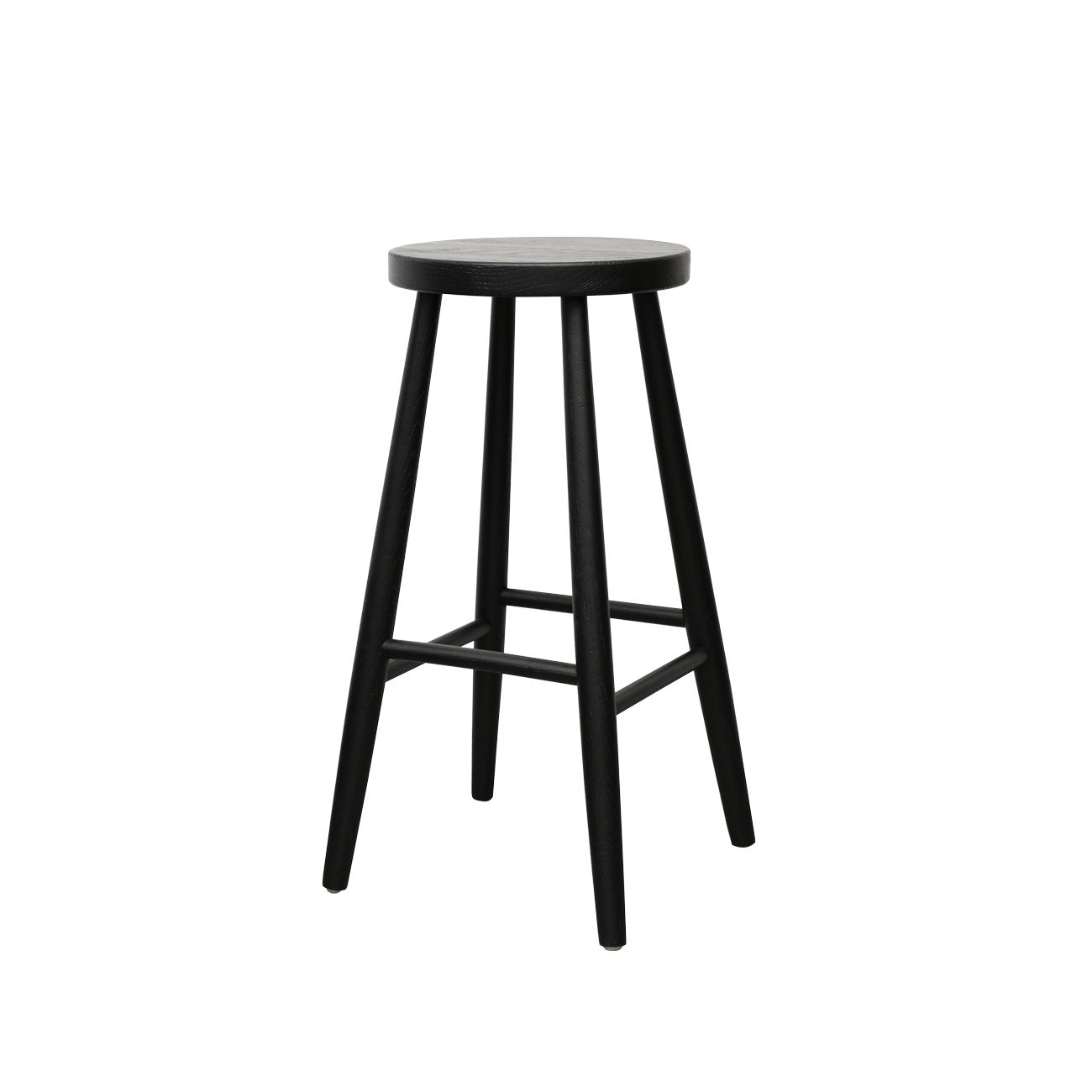 Vaasa Oak Barstool - 65cm - Black