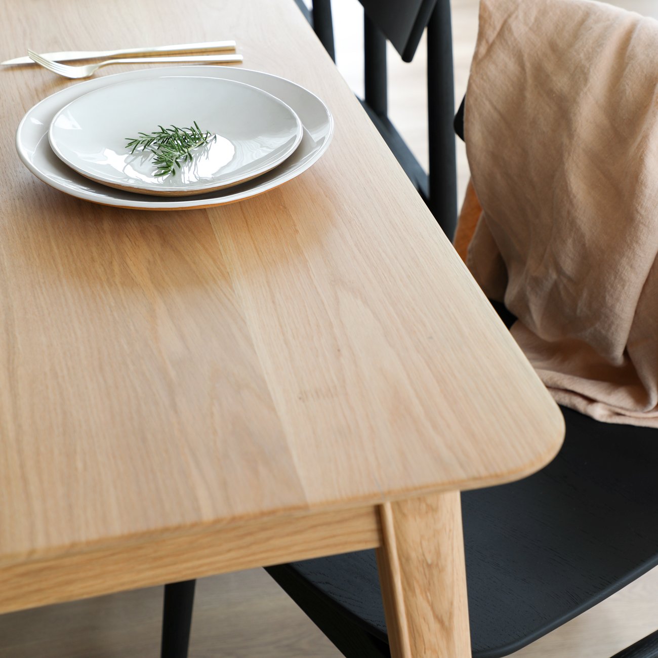 Rokke Dining Table - 220cm - Solid Oak/Natural