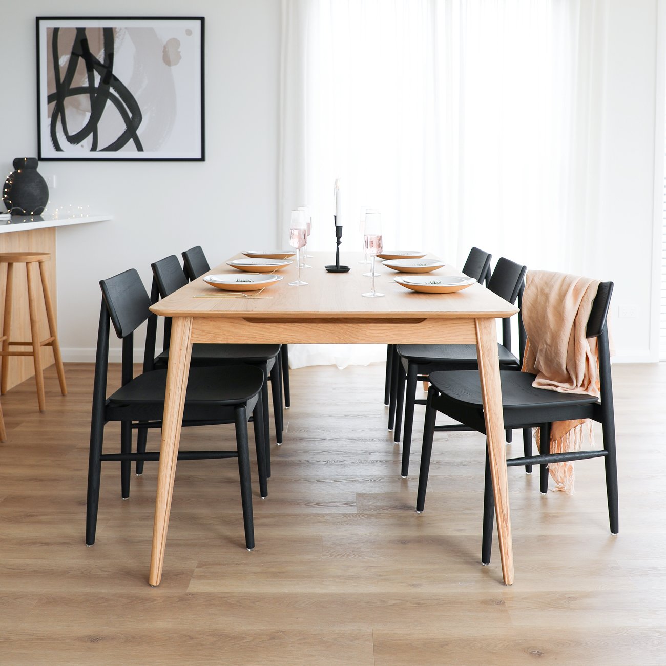 Rokke Dining Table - 220cm - Solid Oak/Natural
