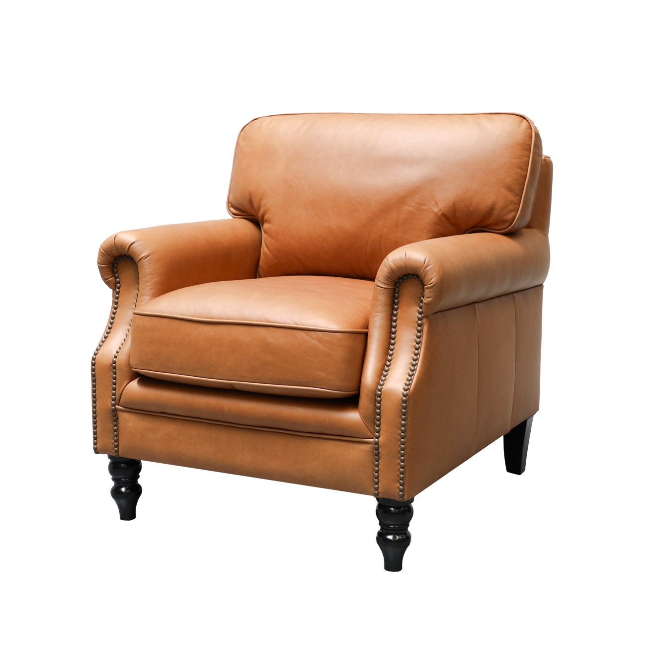 Brunton Armchair - Camel Leather