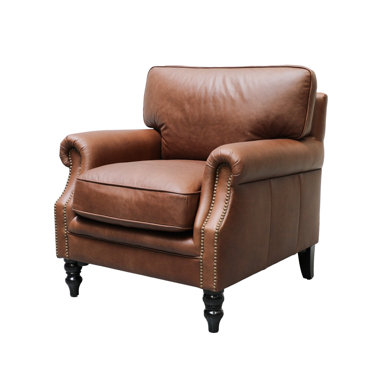Brunton Armchair - Nutmeg Leather