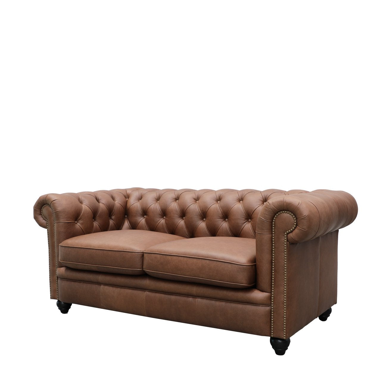 Stanford 2 Seater Chesterfield - Nutmeg Leather