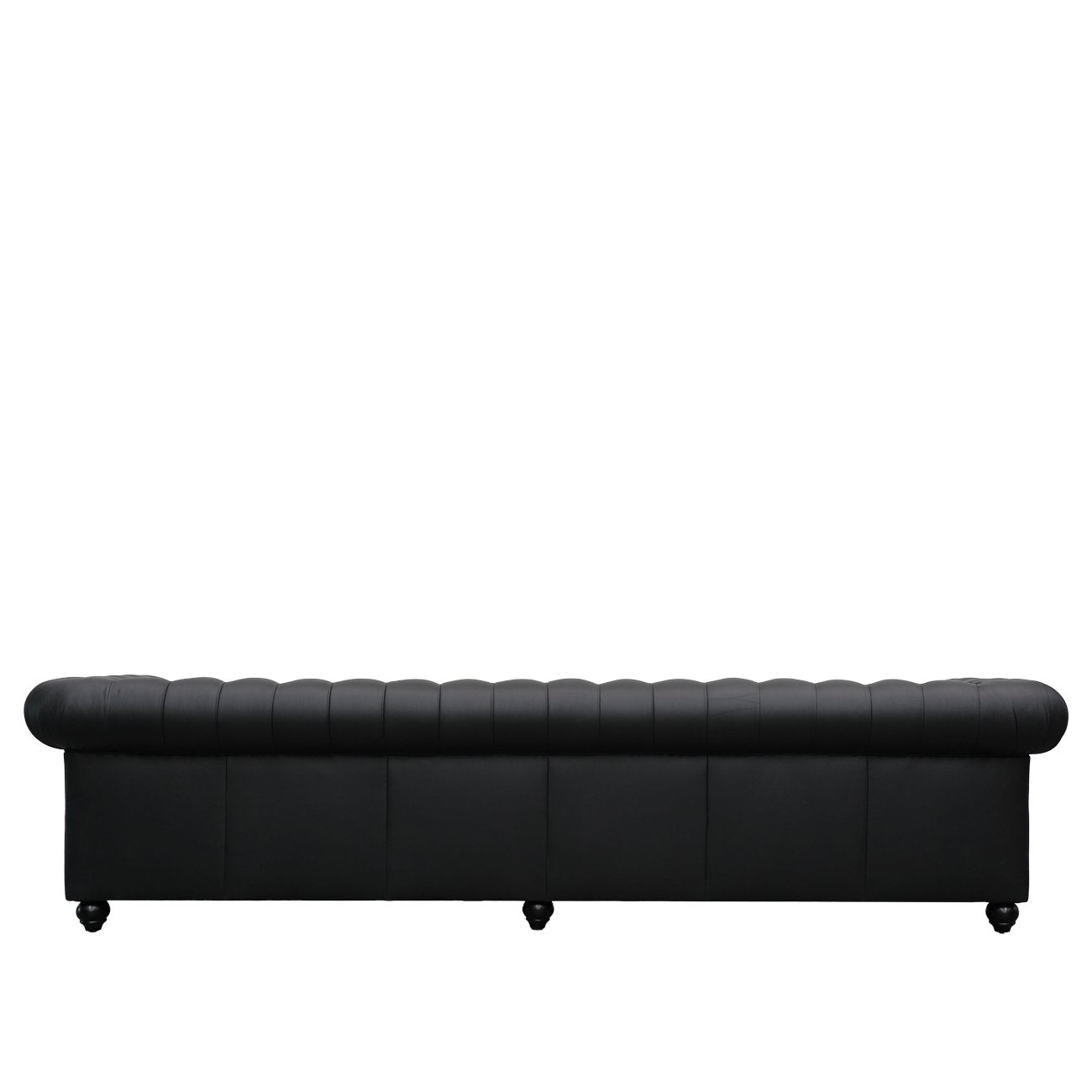 Stanford 4 Seater Chesterfield - Onyx Leather