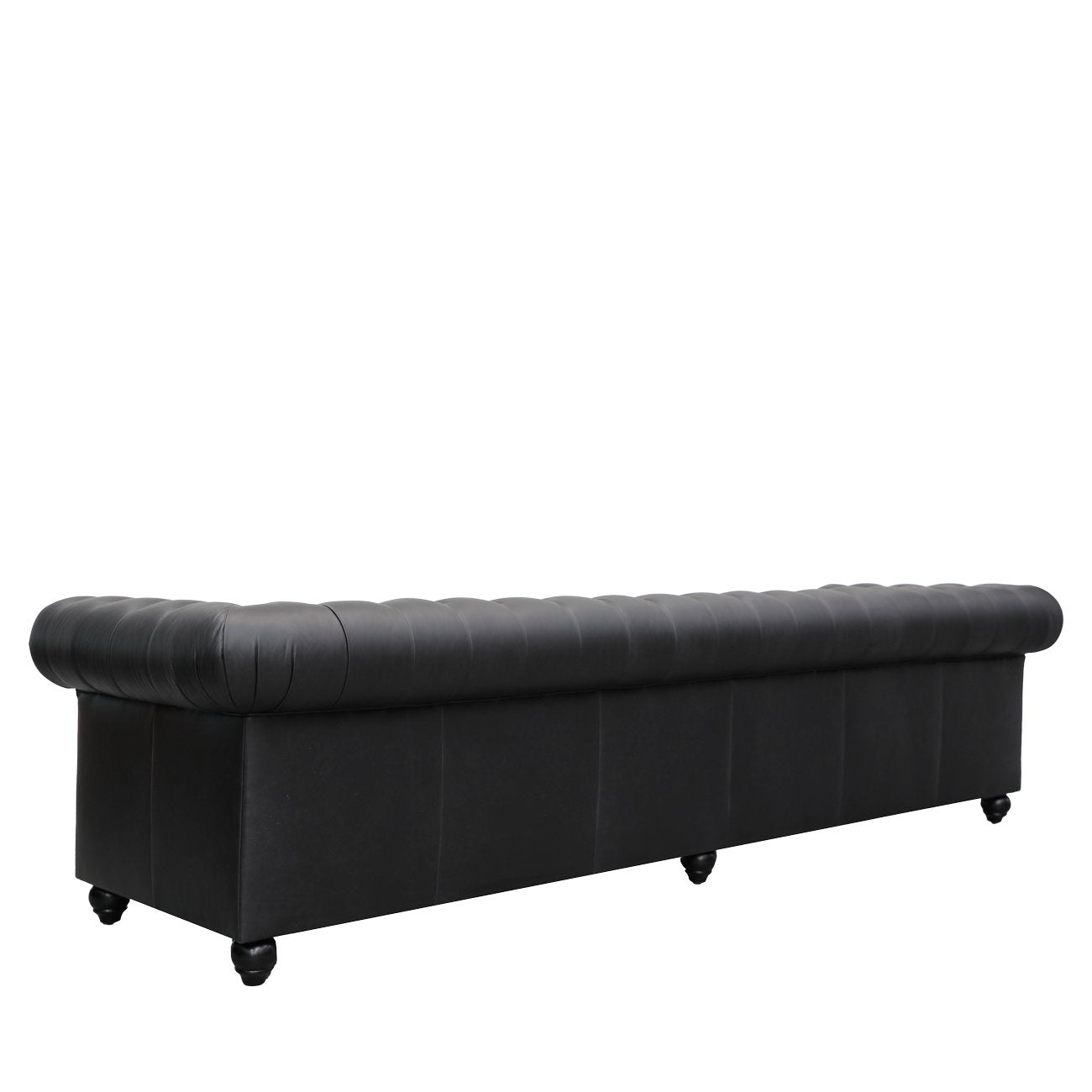 Stanford 4 Seater Chesterfield - Onyx Leather