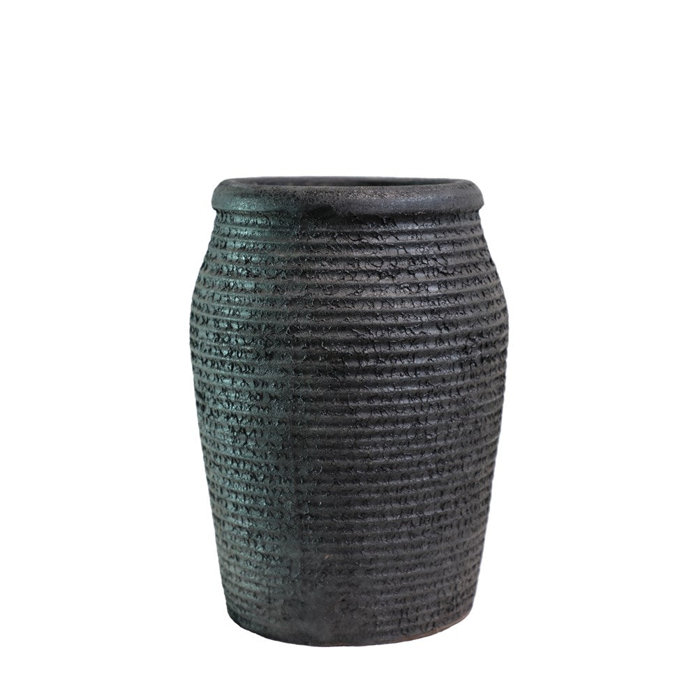 Earthenware Planter Vessel - Aged Black