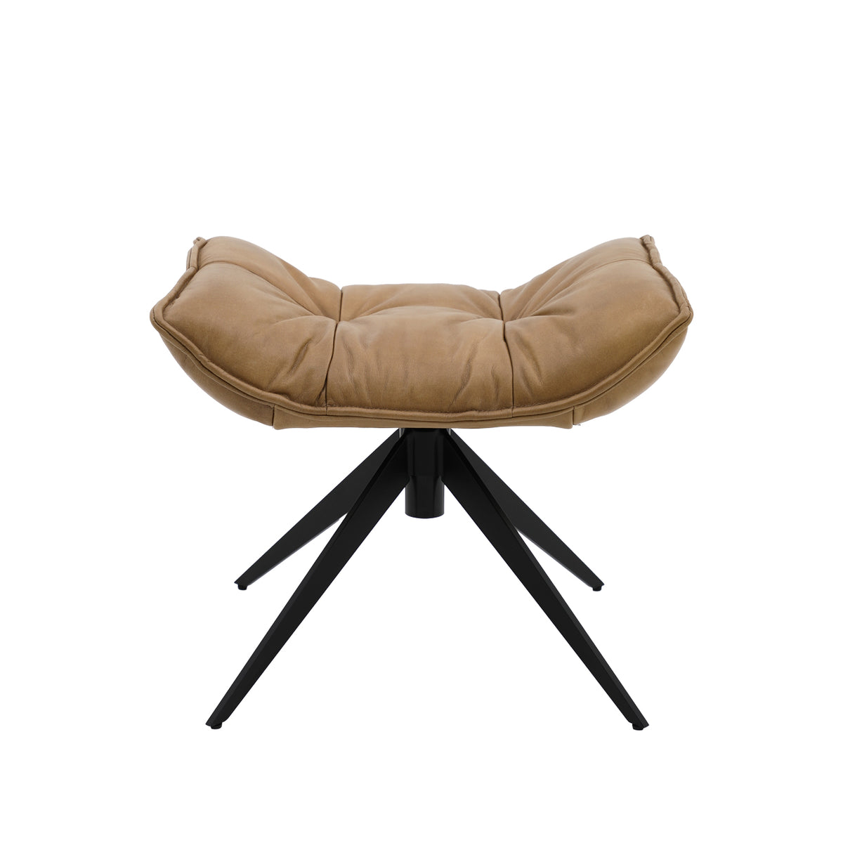 Memphis Swivel Ottoman - Tan Leather