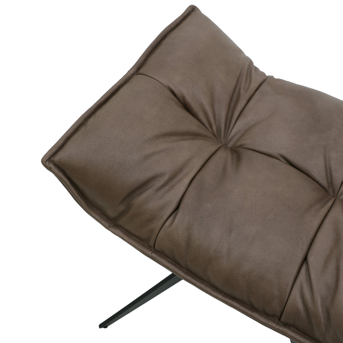 Memphis Swivel Ottoman - Brown Leather