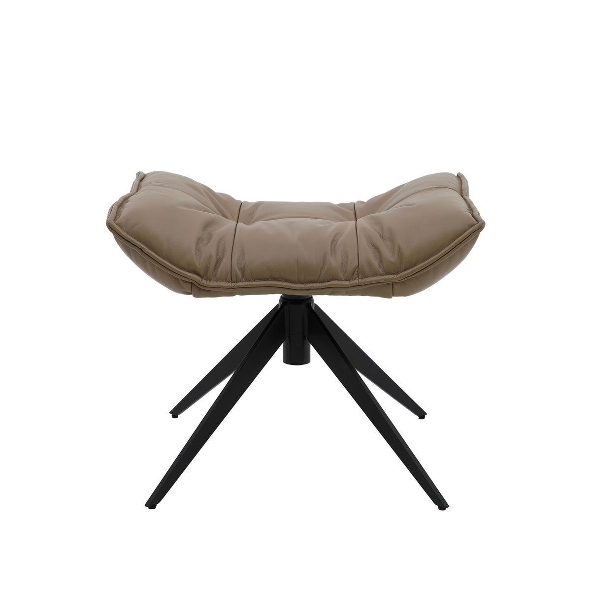 Memphis Swivel Ottoman - Beige Leather