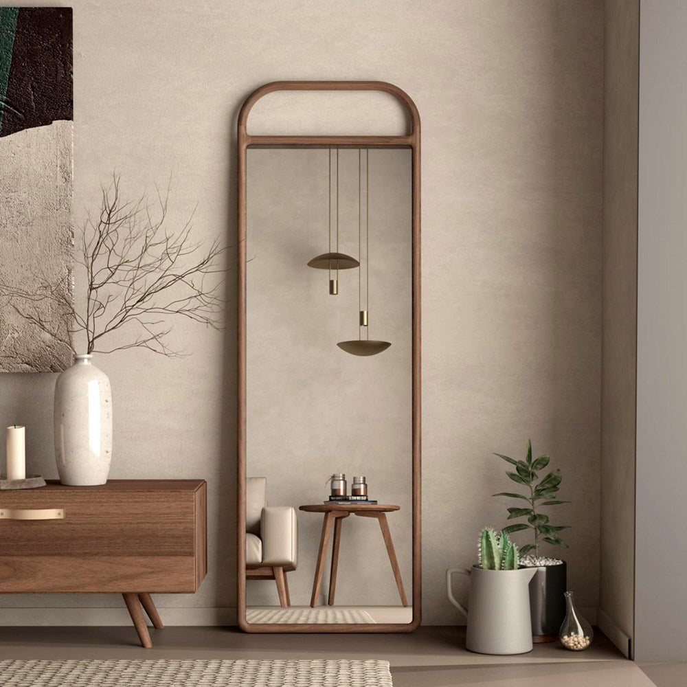 Tera Leaner Mirror - Solid Oak/Walnut