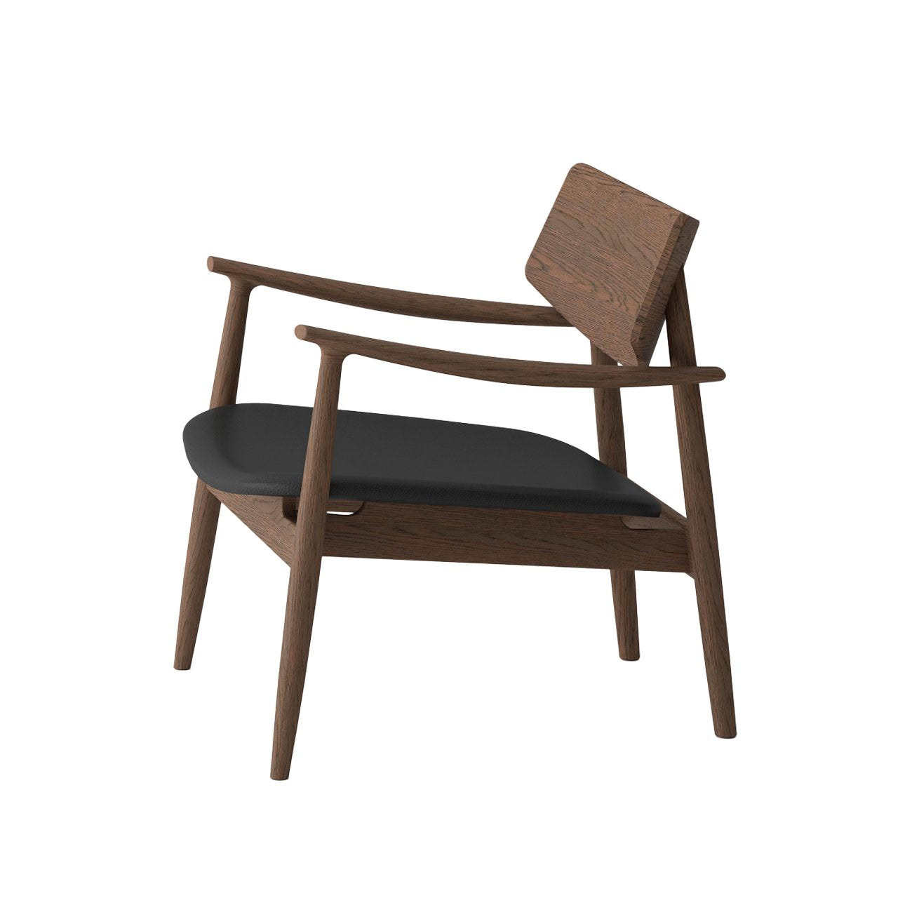 Alta Leisure Chair - Solid Oak/Walnut with Black Leather