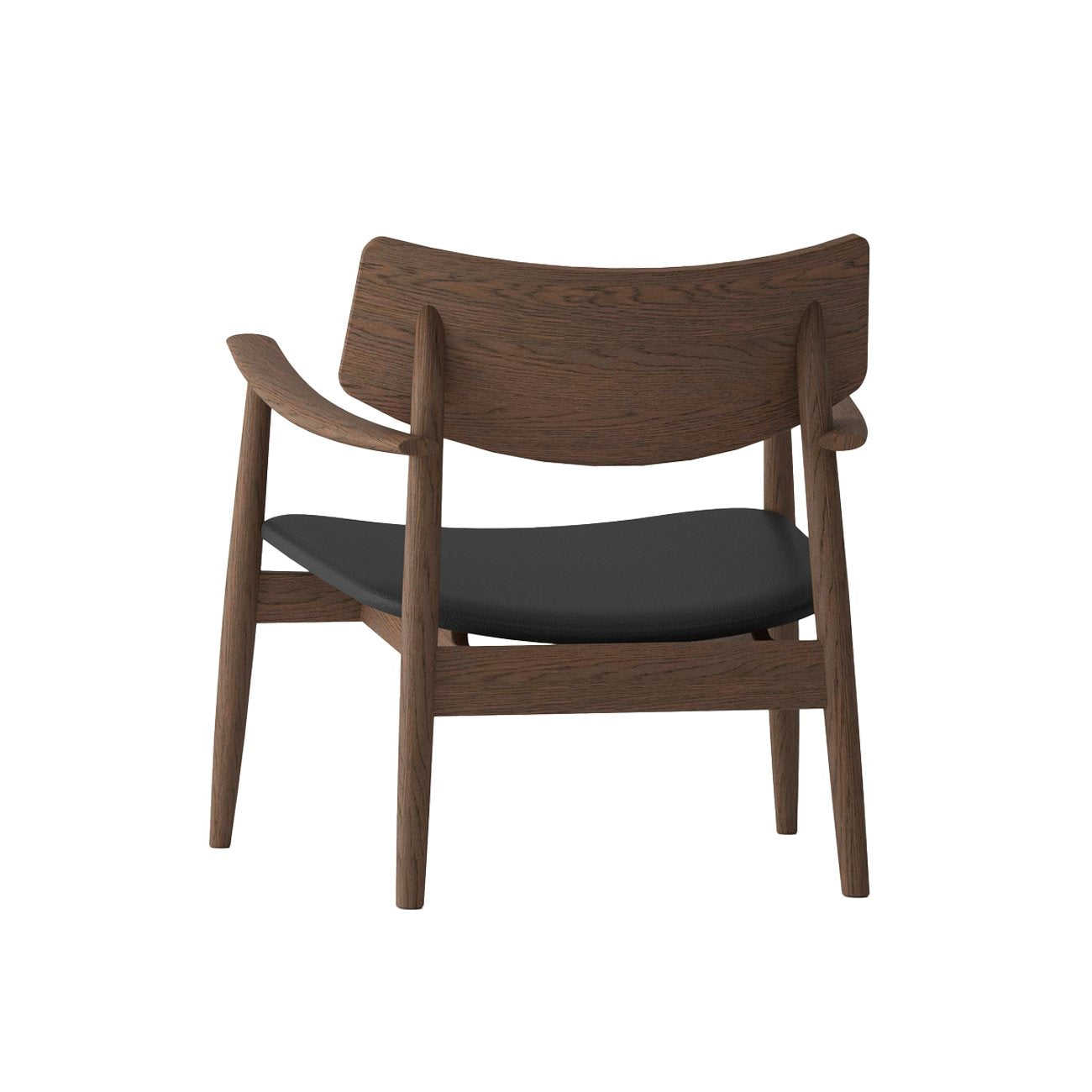 Alta Leisure Chair - Solid Oak/Walnut with Black Leather