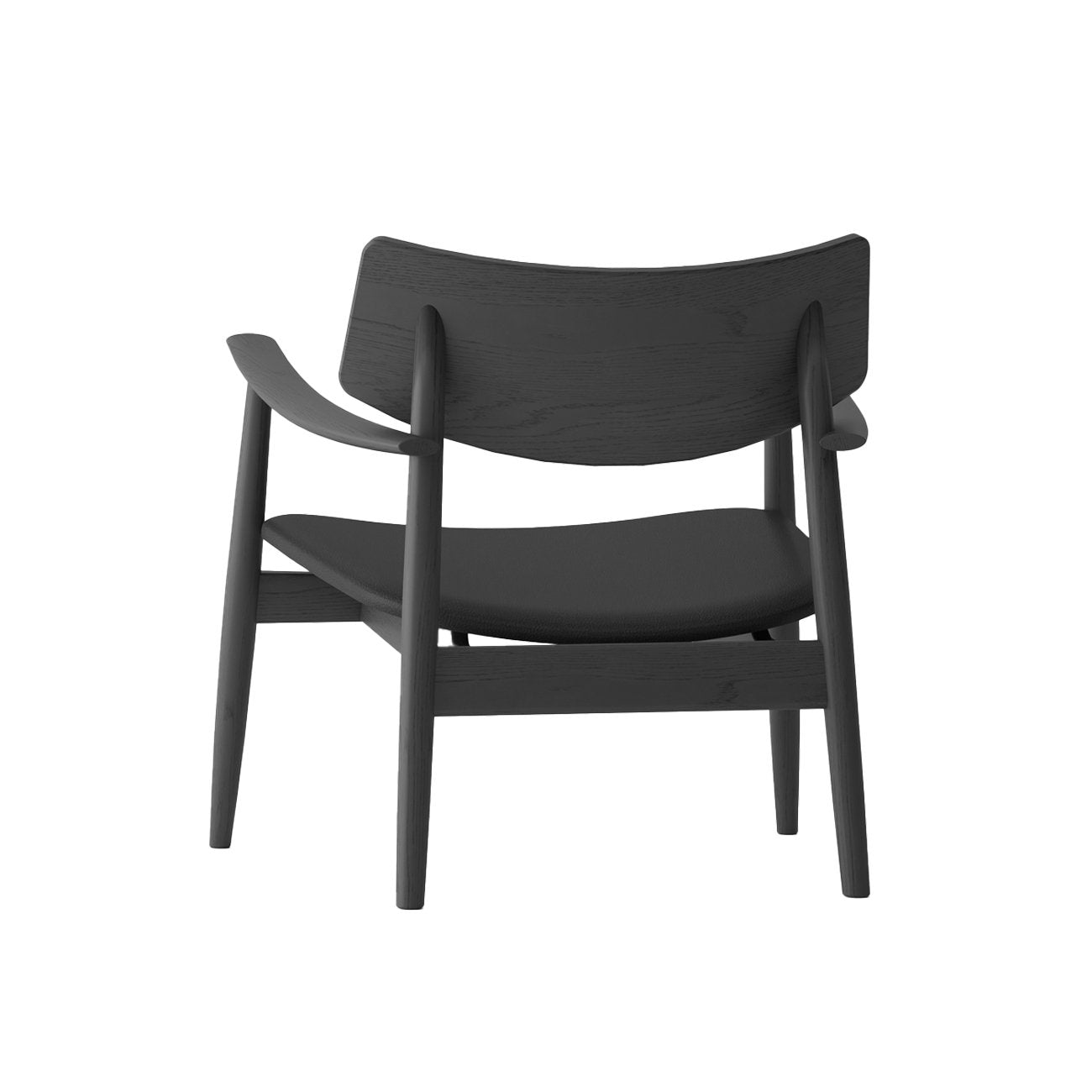 Alta Leisure Chair - Solid Oak/Black with Black Leather