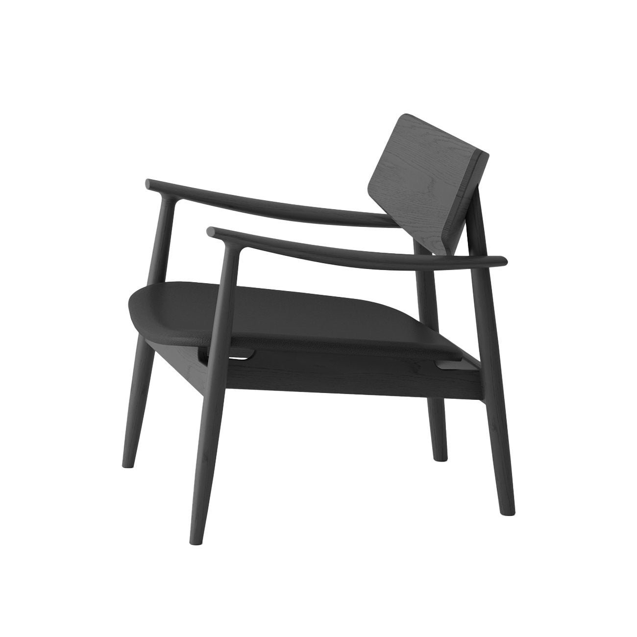 Alta Leisure Chair - Solid Oak/Black with Black Leather