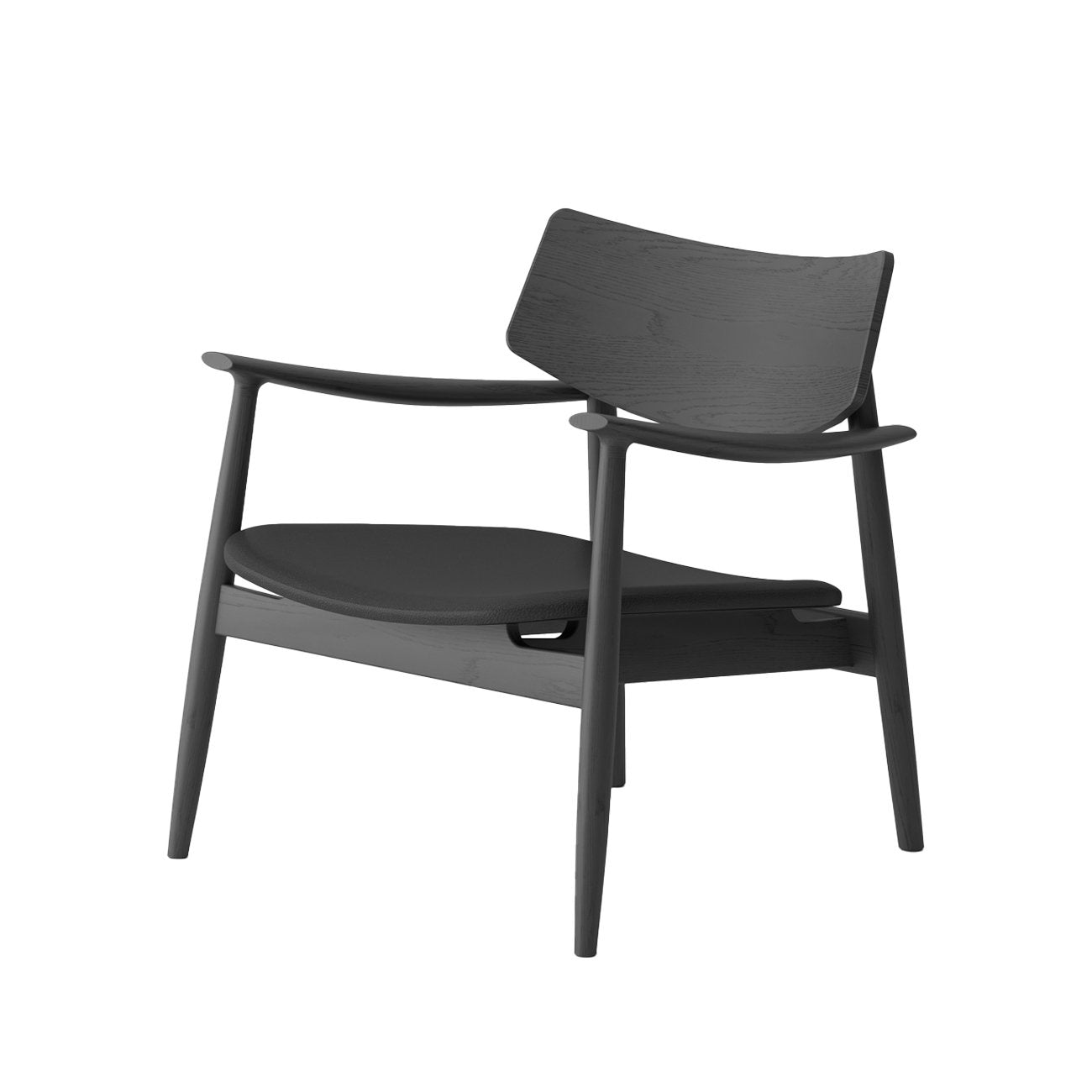 Alta Leisure Chair - Solid Oak/Black with Black Leather