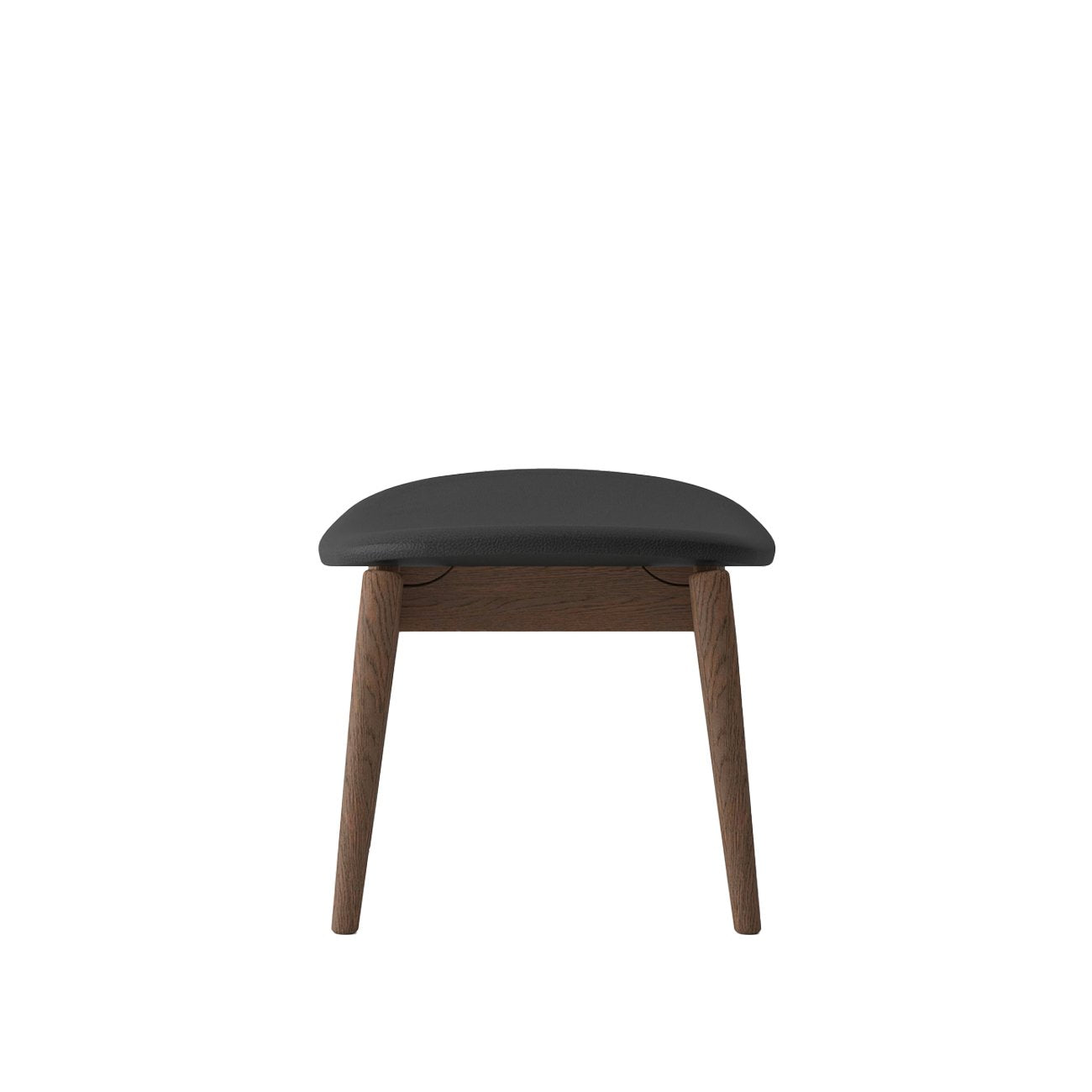 Alta Footstool - Solid Oak/Walnut with Black Leather