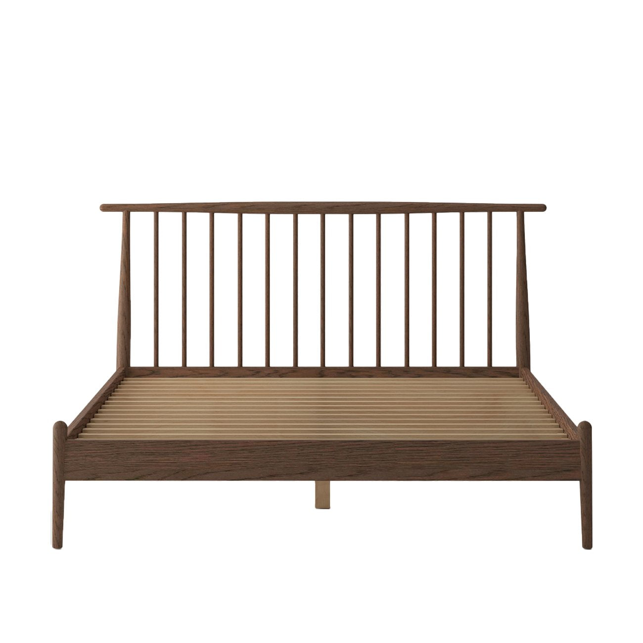 Voss Bed Frame Queen - Solid Oak/Walnut