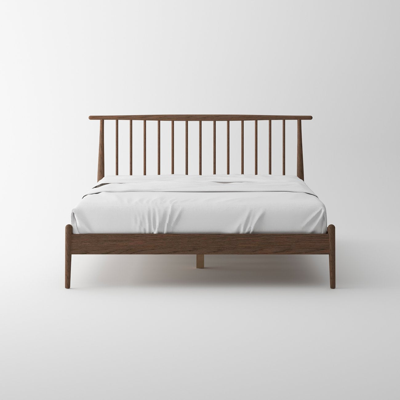 Voss Bed Frame Queen - Solid Oak/Walnut