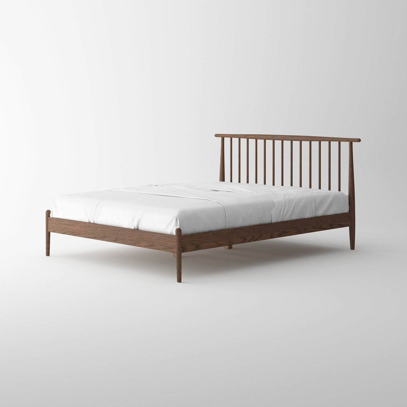 Voss Bed Frame King - Solid Oak/Walnut