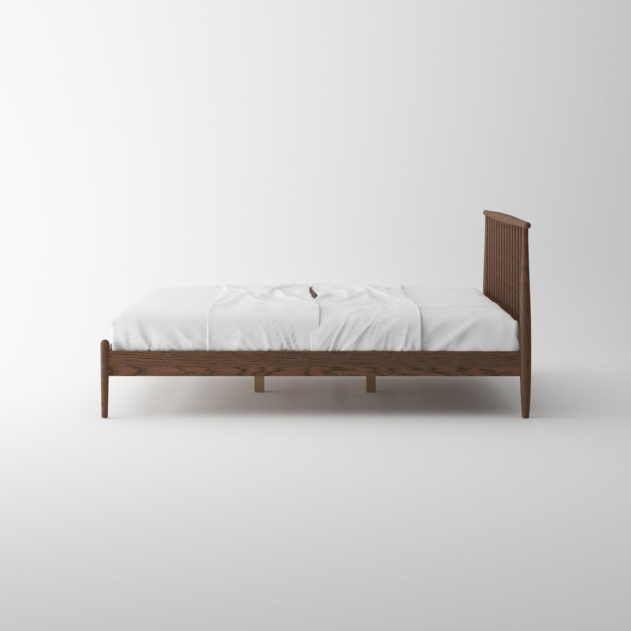 Voss Bed Frame Queen - Solid Oak/Walnut