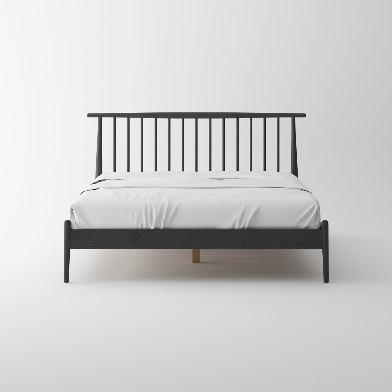 Voss Bed Frame King - Solid Oak/Black