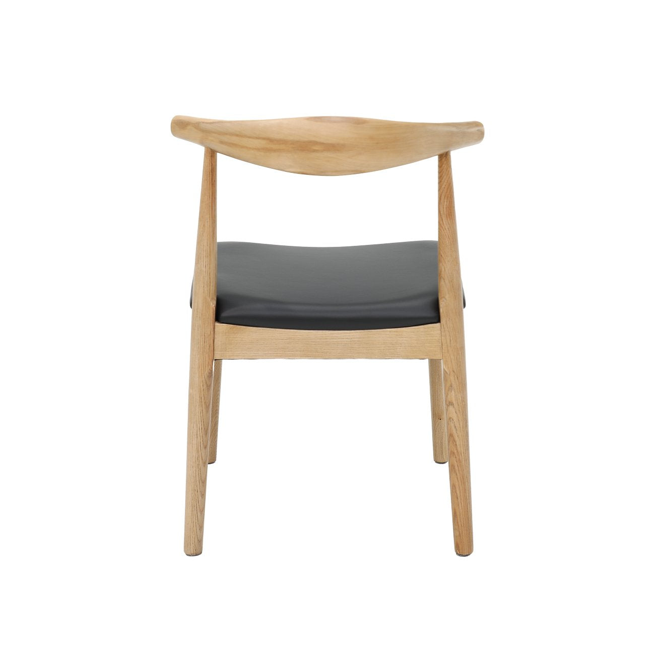 Bowen Dining Chair - Natural Frame / Black Leather