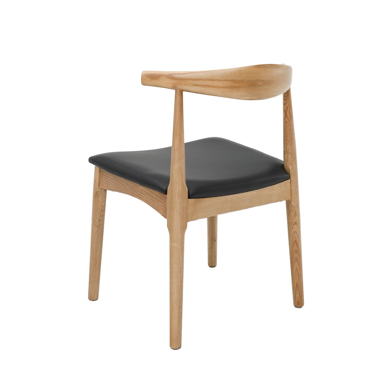Bowen Dining Chair - Natural Frame / Black Leather