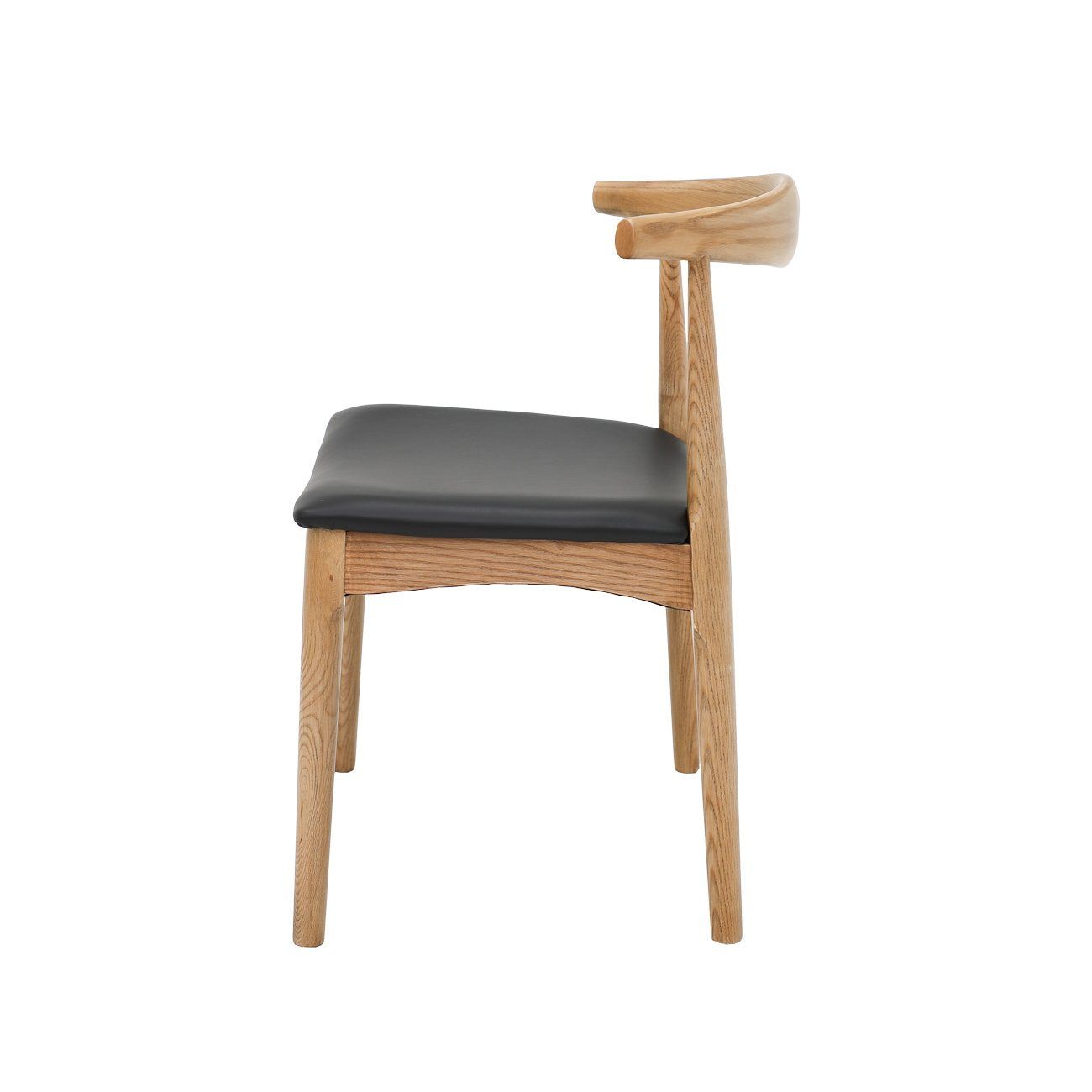 Bowen Dining Chair - Natural Frame / Black Leather