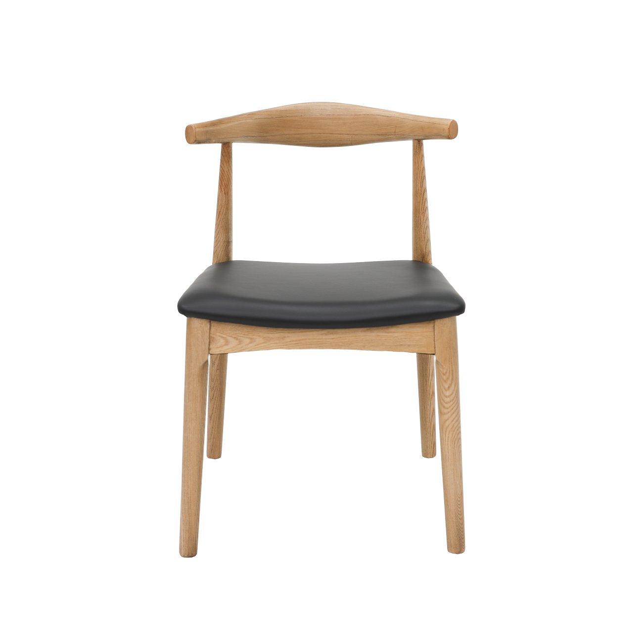 Bowen Dining Chair - Natural Frame / Black Leather