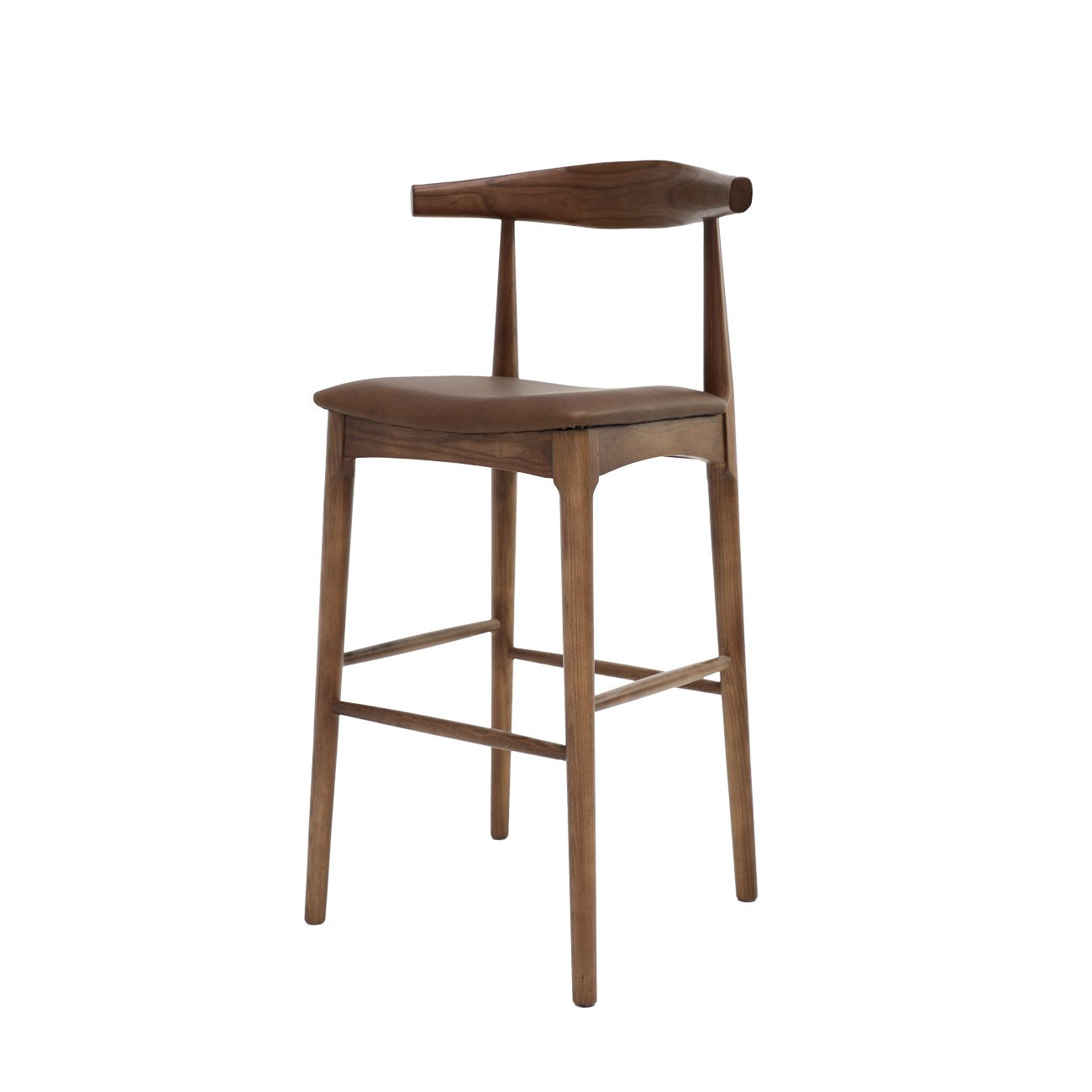 Bowen Barstool - 75cm - Brown Frame / Brown Leather