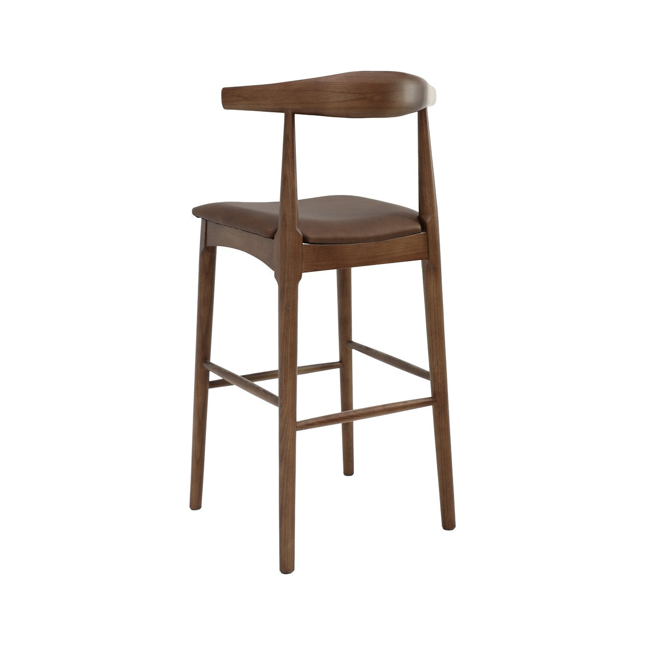 Bowen Barstool - 75cm - Brown Frame / Brown Leather