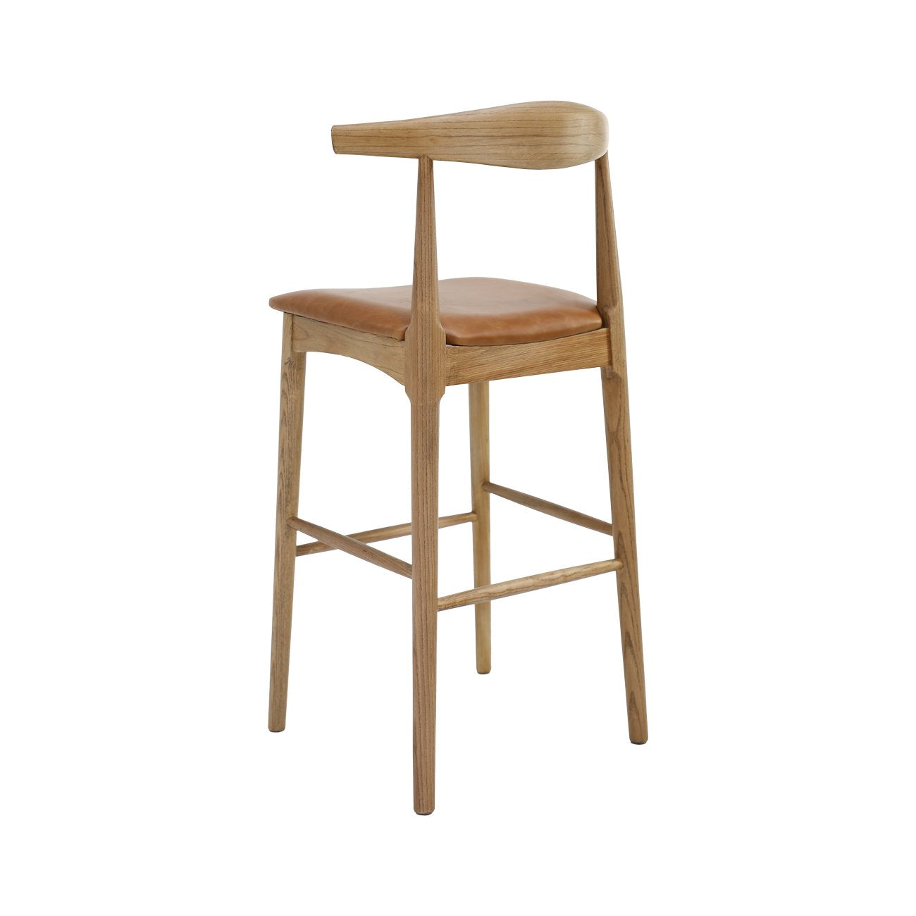 Bowen Barstool - 75cm - Natural Frame / Tan Leather