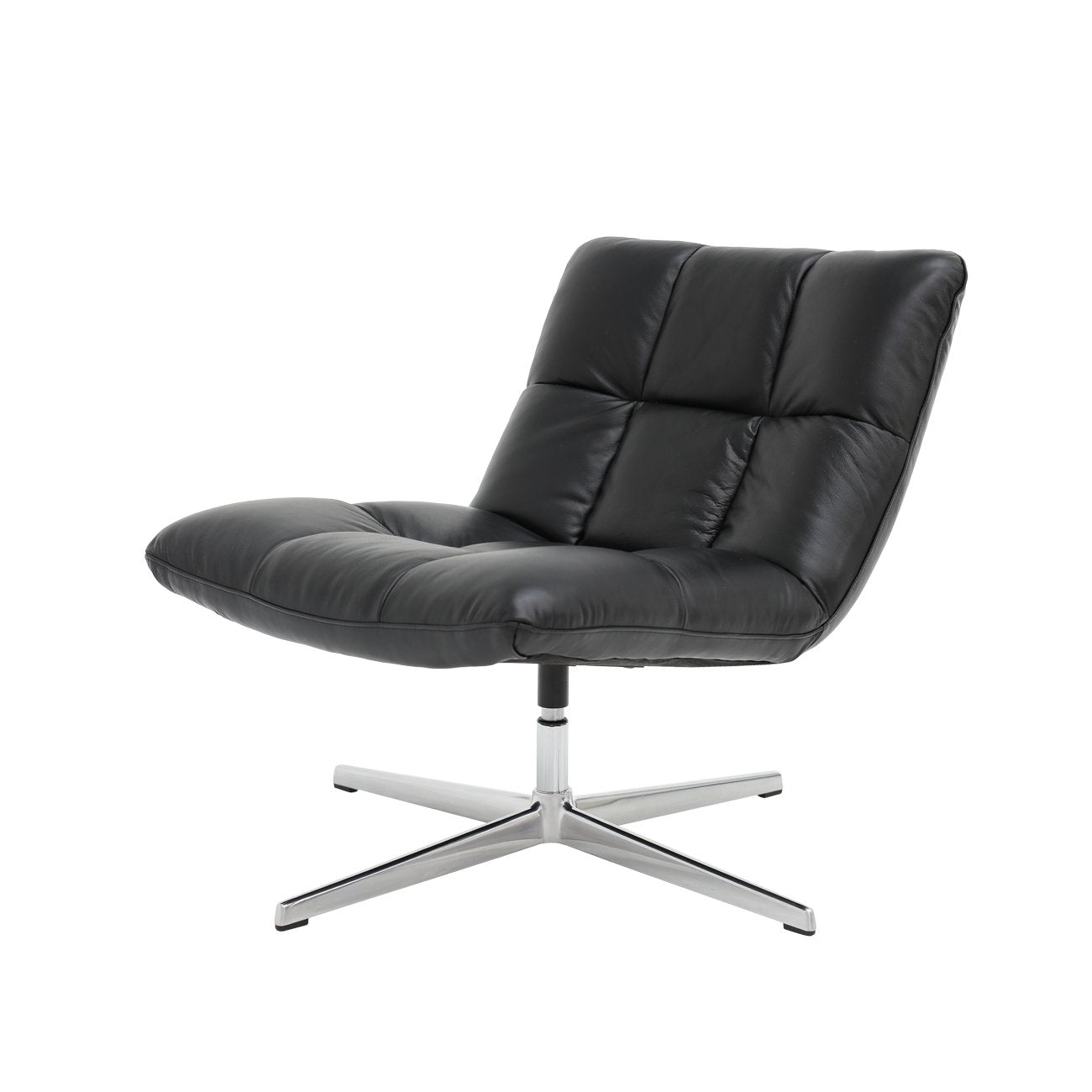 Hendrix Swivel Chair - Black Leather