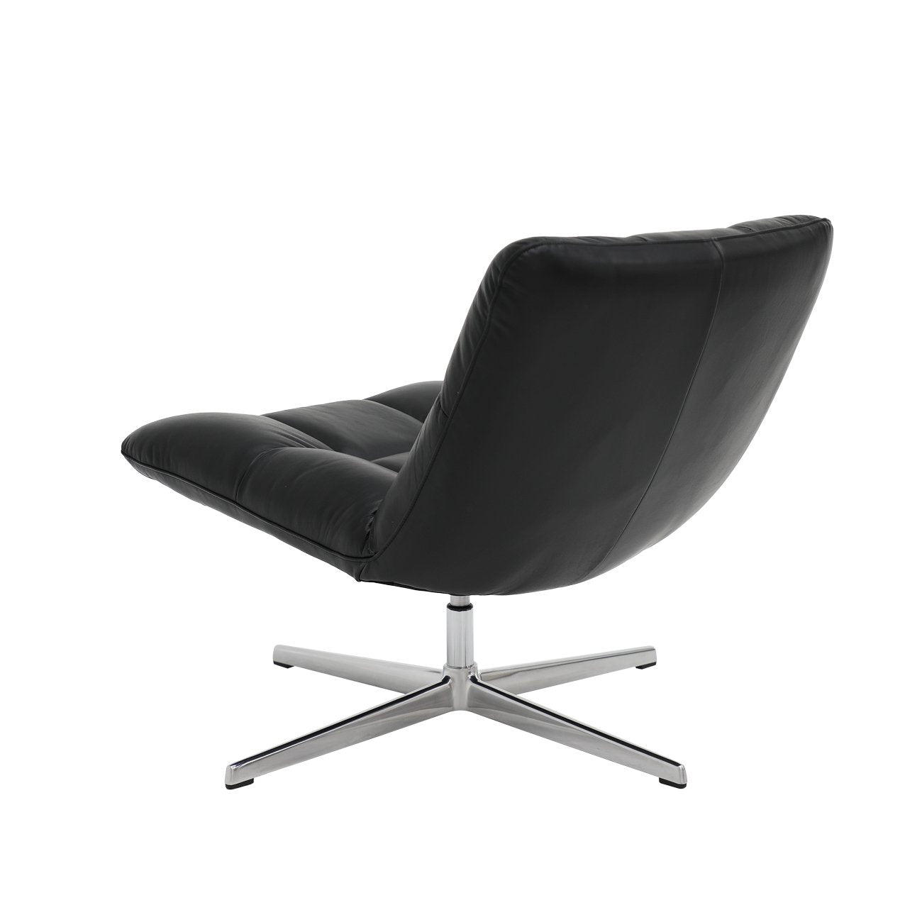 Hendrix Swivel Chair - Black Leather