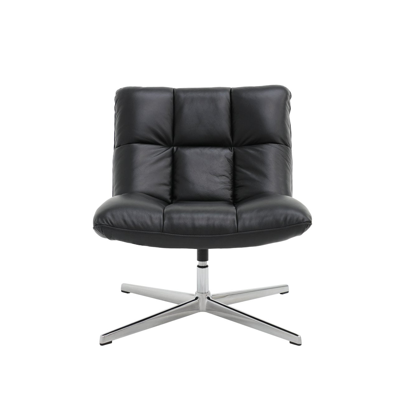 Hendrix Swivel Chair - Black Leather