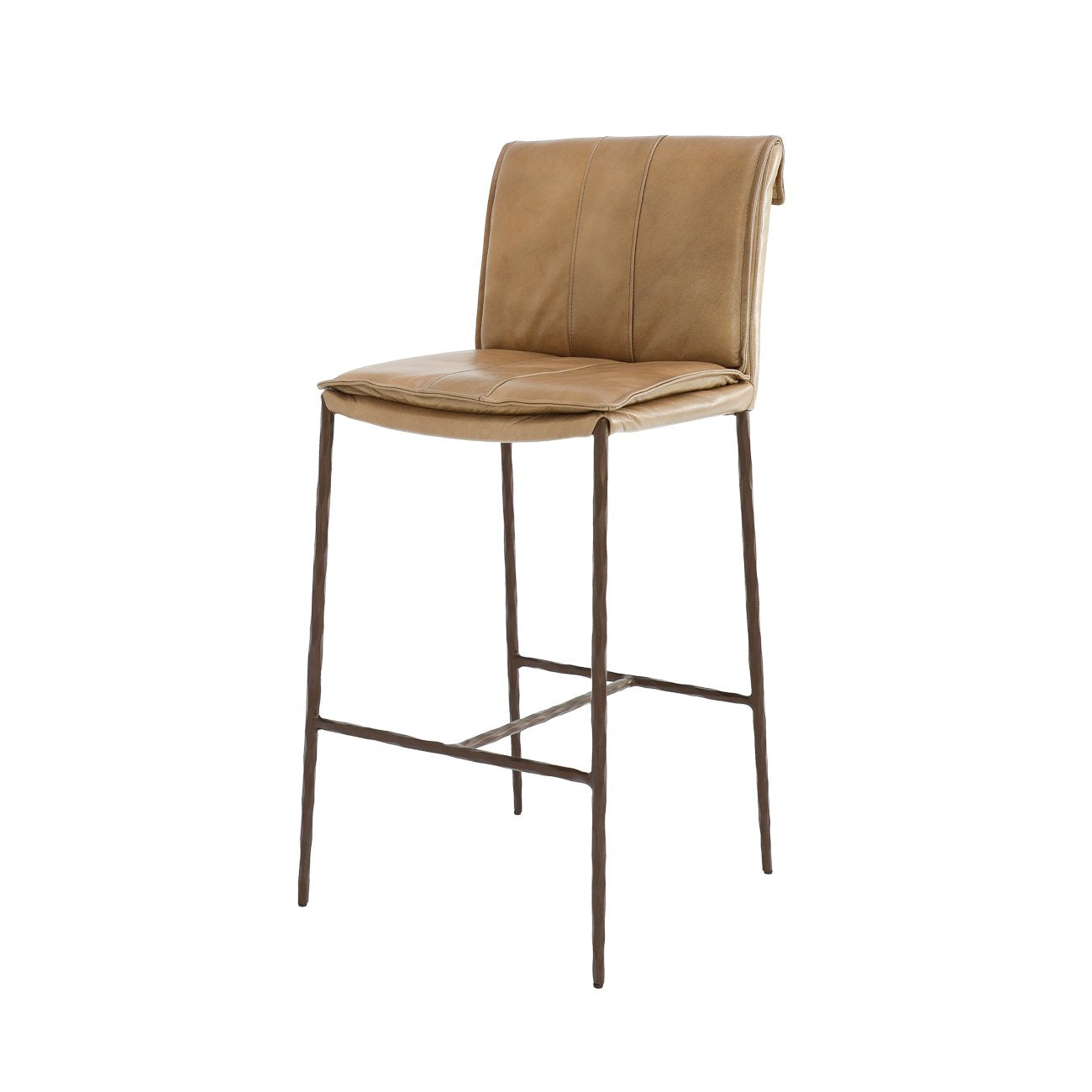 Foundry Leather Barstool - 75cm - Nutmeg