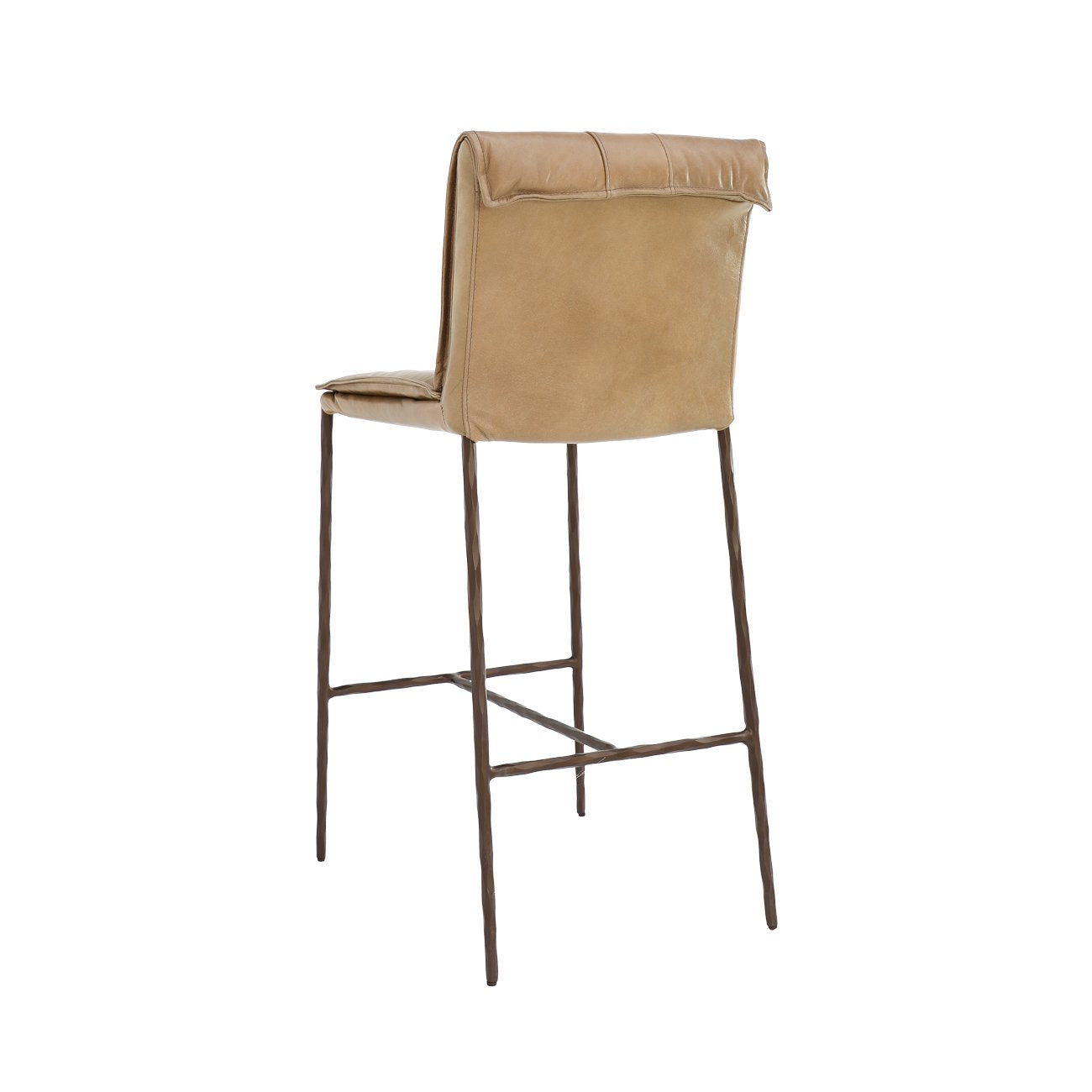 Foundry Leather Barstool - 75cm - Nutmeg