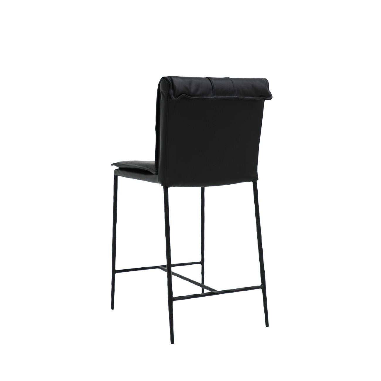 Foundry Leather Barstool - 65cm - Black