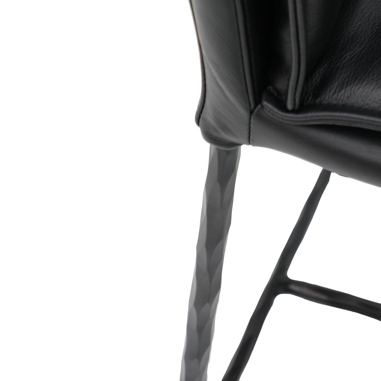 Foundry Leather Barstool - 65cm - Black